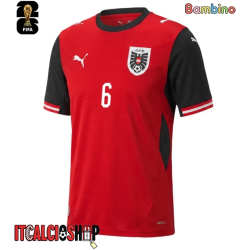 Austria Nicolas Seiwald #6 Prima Maglia Bambino Mondiali 2026 Manica Corta (+ Pantaloni corti)